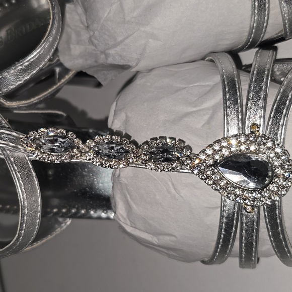 Michaelangelo Meg Silver Rhinestone Detail Special Event Womens Size 9.5 - Picture 8 of 12